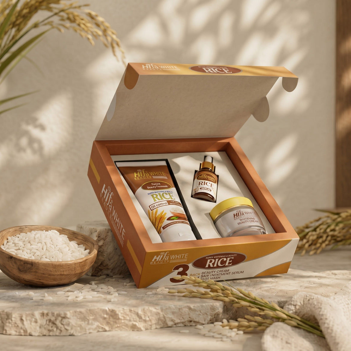 Hifa White Beauty Rice 3 in 1 Skin Care Set